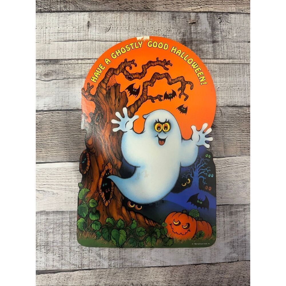 VTG 1982 Halloween Ghost Spooky Forest Wall Decor Die Cut Decoration Hallmark